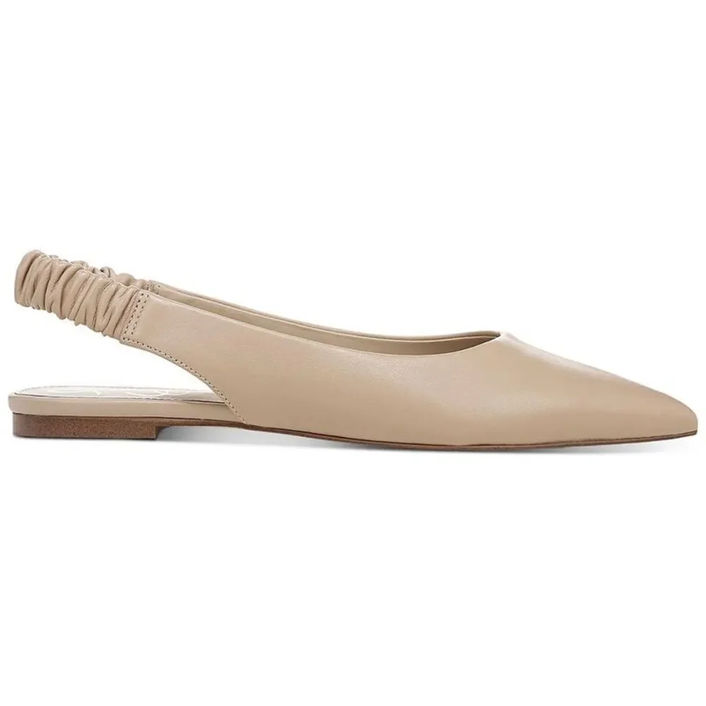 Sam Edelman Womens Whitney Beige Leather Slip On Flats Slingbacks Shoes … - Picture 2 of 6